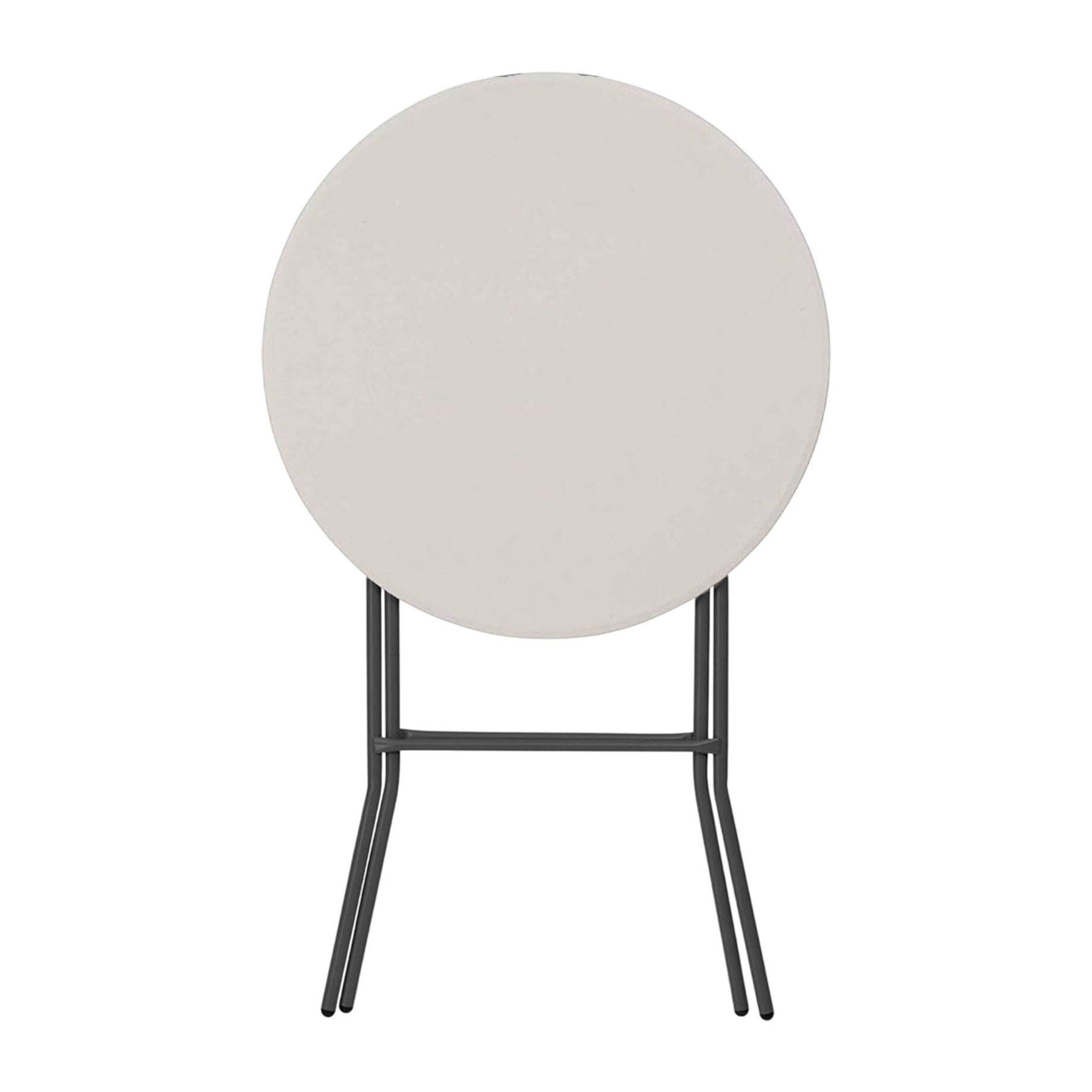 Well Home Mesa alta en color Blanco y patas Negras Ø80x110cm