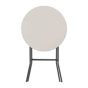 Well Home Mesa alta en color Blanco y patas Negras Ø80x110cm