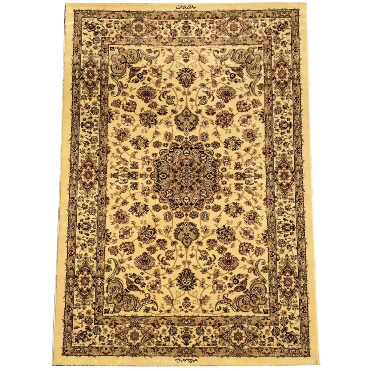 tapis chambre 80x150 tissé beige rectangle motif oriental AKLIM A