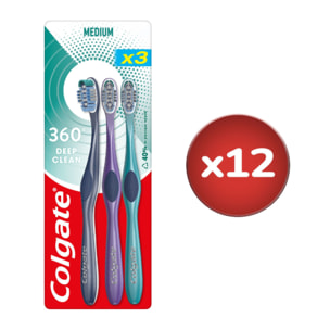 Pack de 12 - Brosses à dents Colgate Deep clean Medium