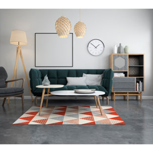 TAPPETO ARREDO TRIANGOLI RUGGINE CON FONDO ANTISCIVOLO