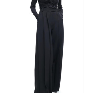 Pantaloni a gamba larga a pieghe