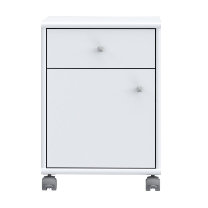 Caisson H. 54 cm avec roulettes et décor blanc - MIA
