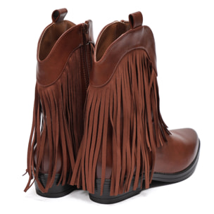 Stivaletto in simil pelle con frangia