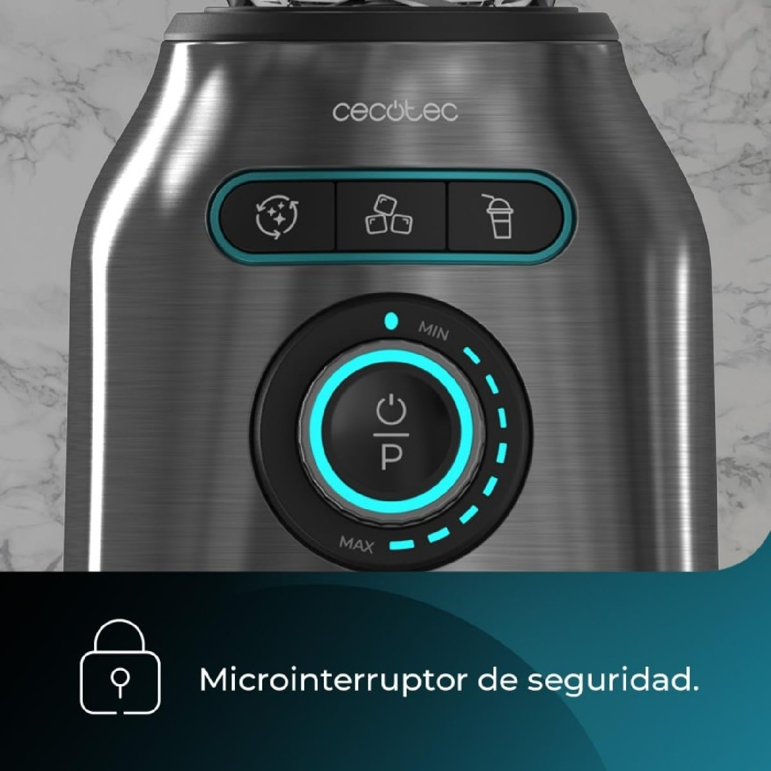 Cecotec Batidora de Vaso Power Black Titanium 2200MAX Smooth. 2200W Potencia Máx