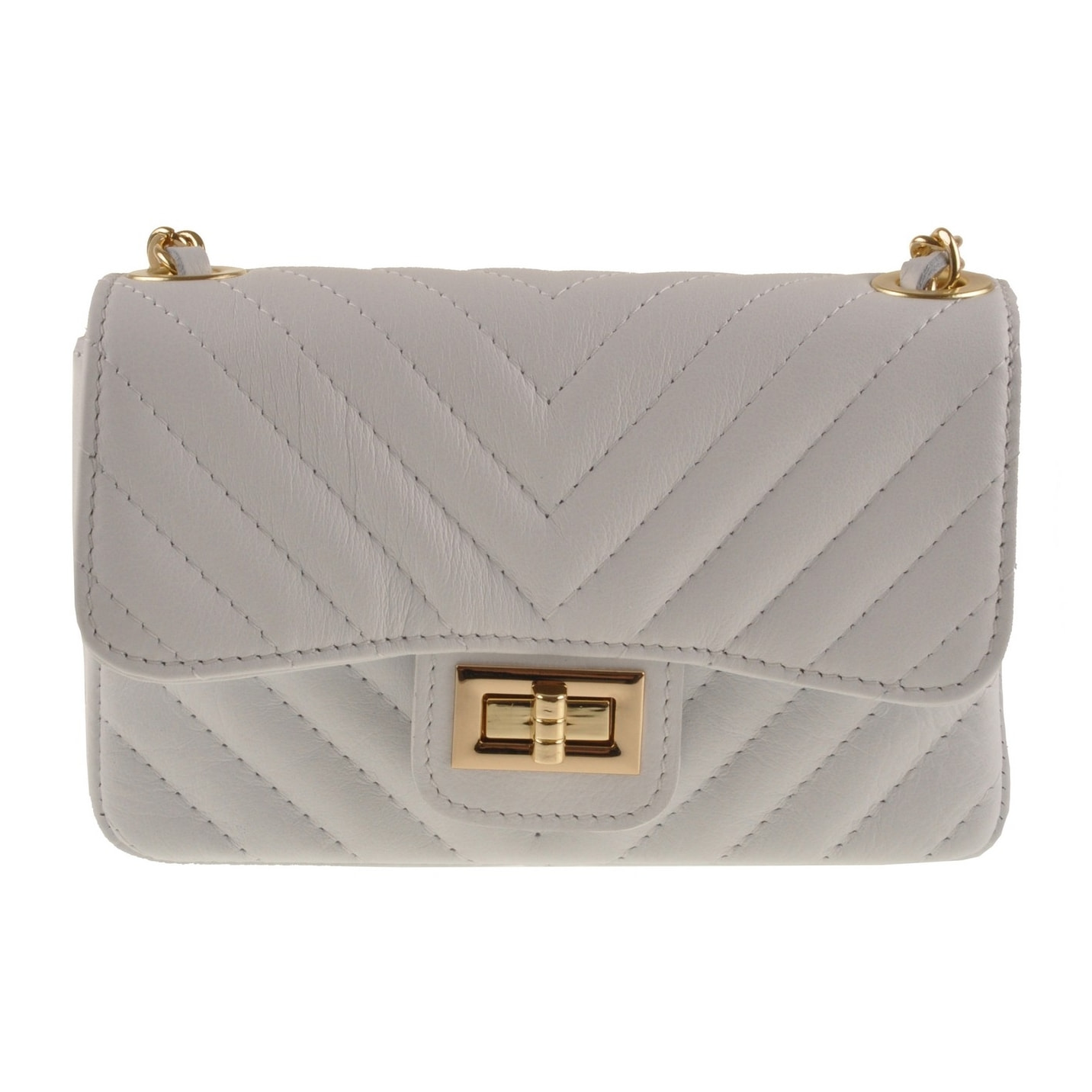 Borse Donna colore Bianco-in pelle Made in Italy 20X13X5cm