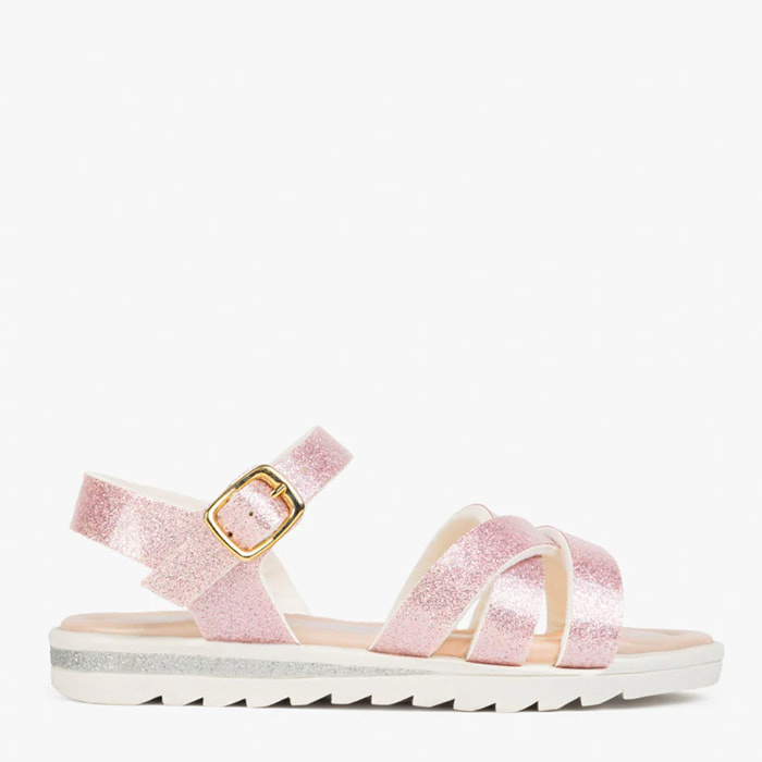 Sandalias de Niña Glitter Rosa