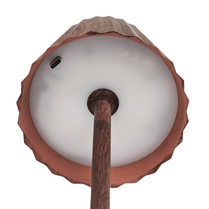 Lampe De Table Rechargeable Usb Bois Fonce