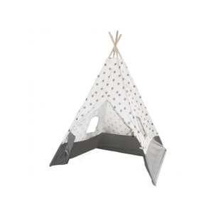 Tipi enfant étoilé blanc & gris -STARS