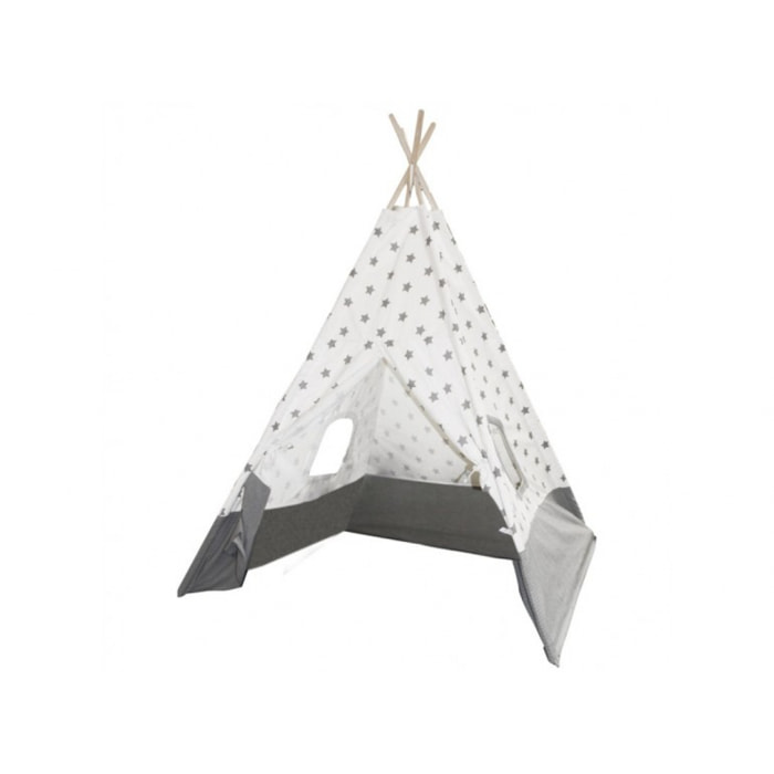 Tipi enfant étoilé blanc & gris -STARS