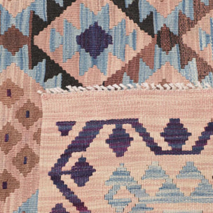 Tapis kilim au motif ethnique, tissé plat, laine, ZOJUBEF