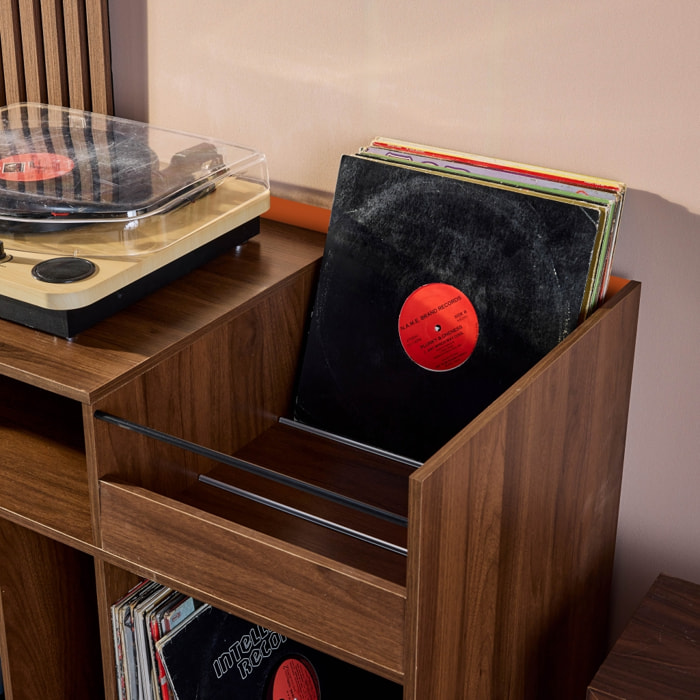 Meuble vinyle vintage bicolore décor bois et fond coloré 100cm NEPAL