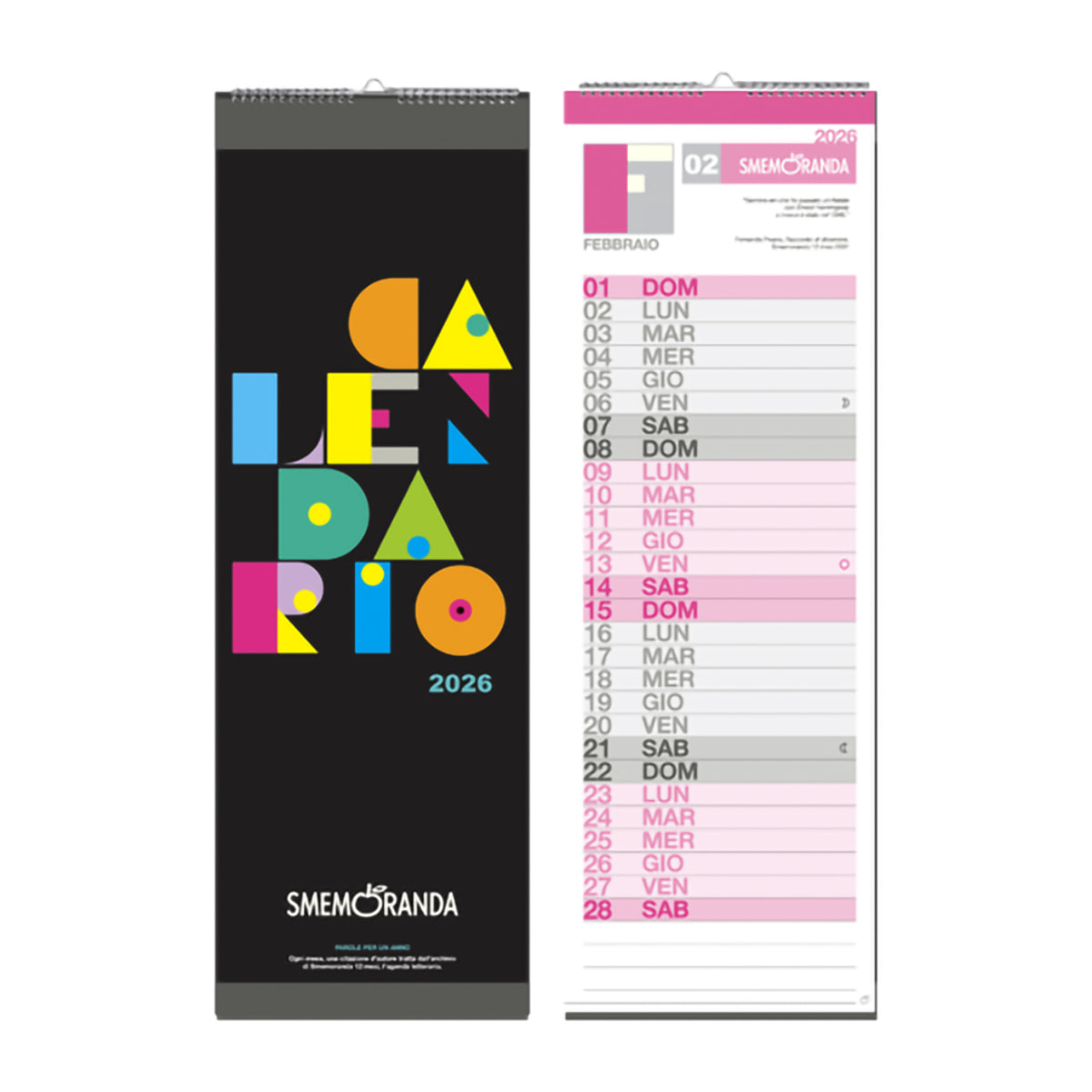 Calendario da parete (16,5x49) 2026 Smemoranda