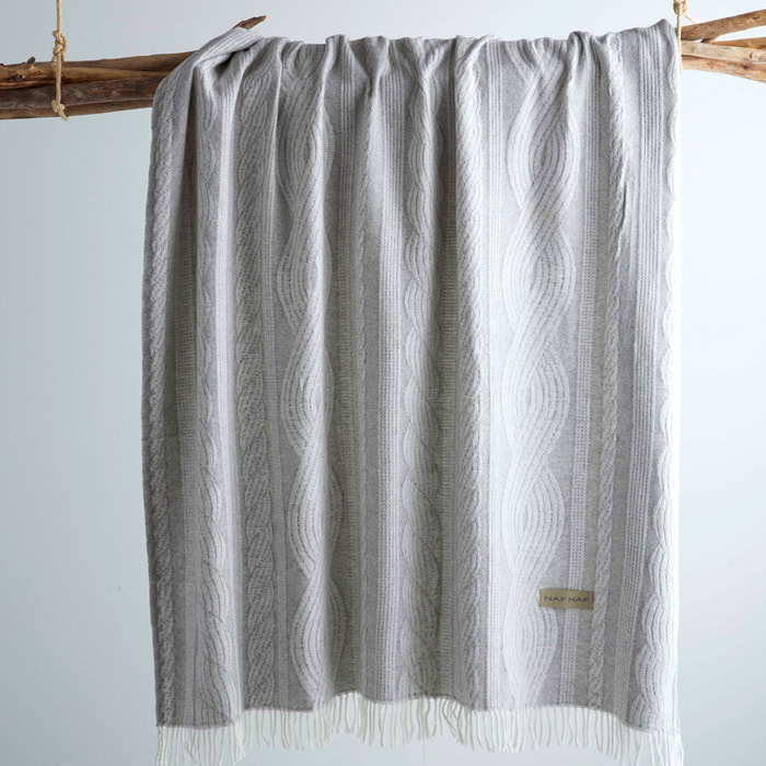 Plaid  BRAID gris perla 130x170 cm