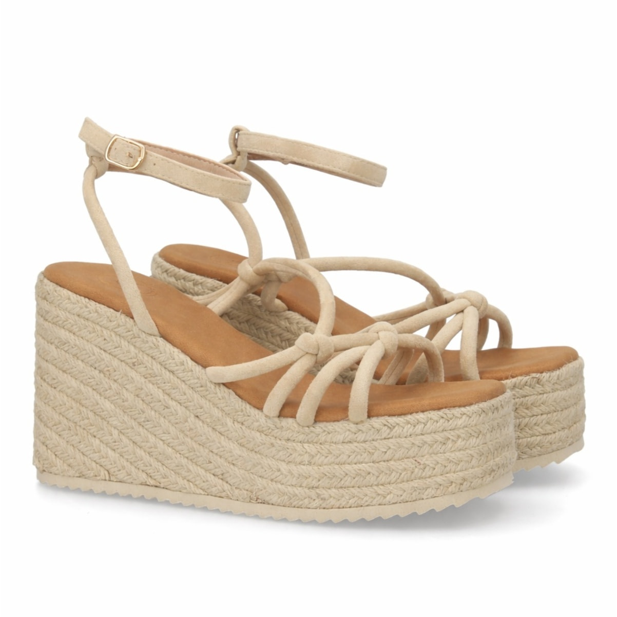 Sandalias de cuña con tiras cruzadas