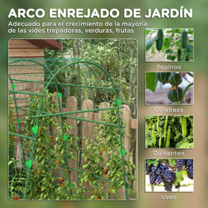 Enrejado de Pepino 206 cm, Enrejado de Jardín de Arco para Plantas Trepadoras al Aire Libre, en Forma de U, con Estructura de Acero Recubierta de PE y Red, Soporte para Verduras, Frutas