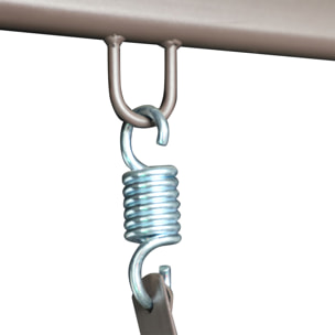 Balancín de Jardín Exterior de 3 Plazas Columpio de Jardín Exterior con Toldo Ajustable Bandejas Laterales 2 Almohadas y Marco de Metal Carga 360 kg 207x120,5x174 cm Negro