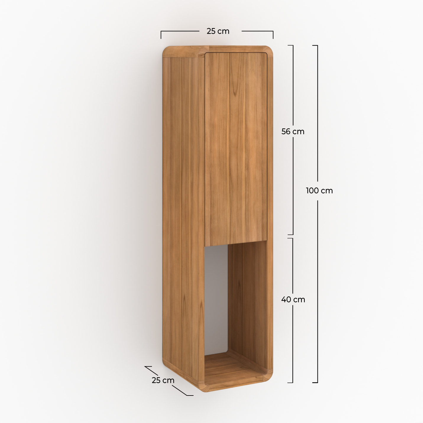 Colonne de salle de bain en bois de teck - Kafa