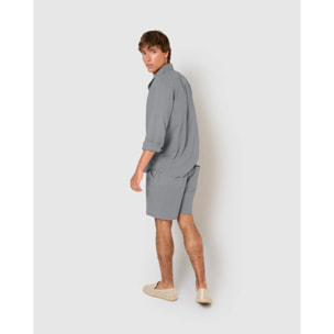 Pantalón corto algodón azul