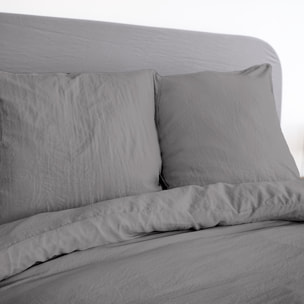 Parure Microfibre Lavee Gris Anthracite