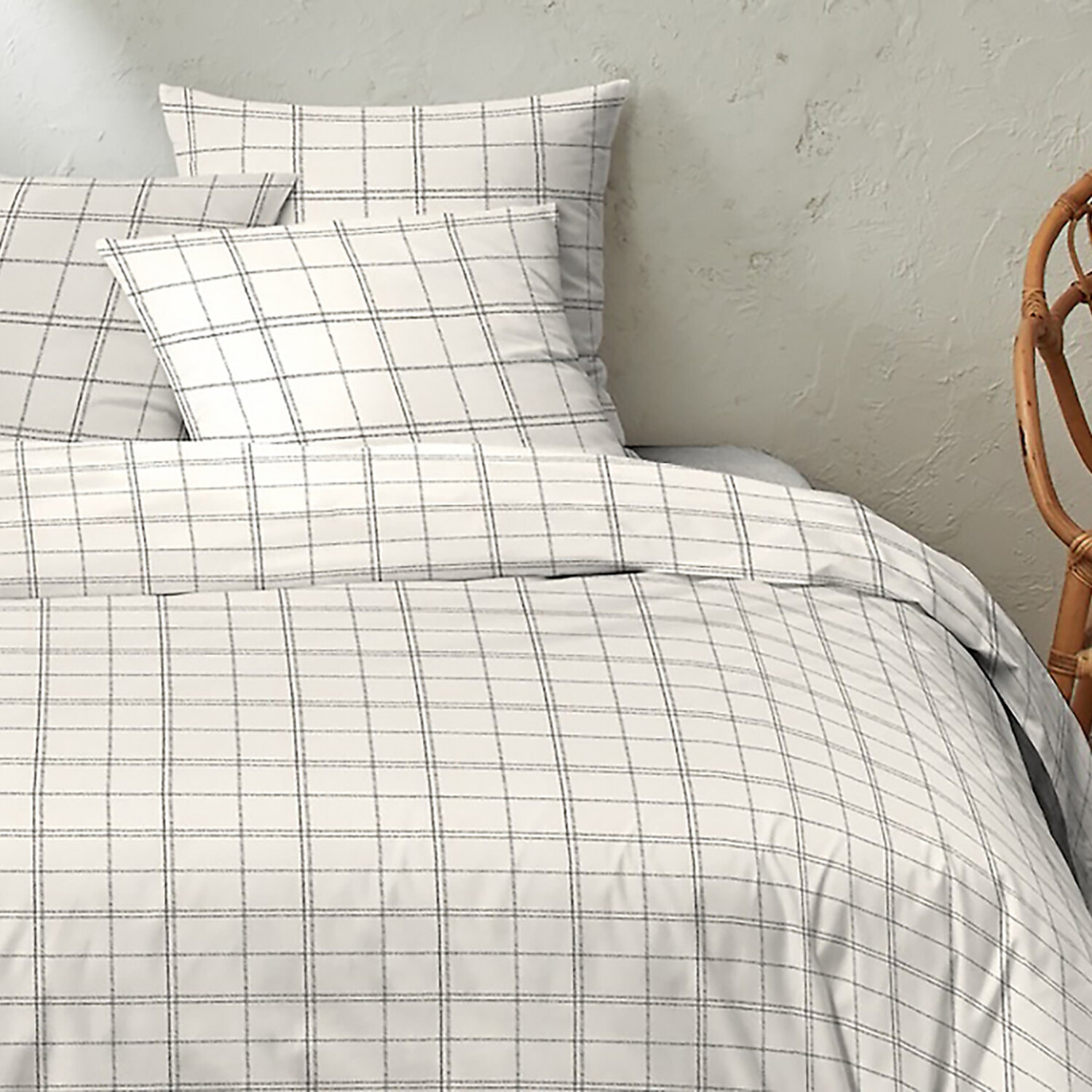 Parure housse de couette prades ecru + 2 taies d'oreillers