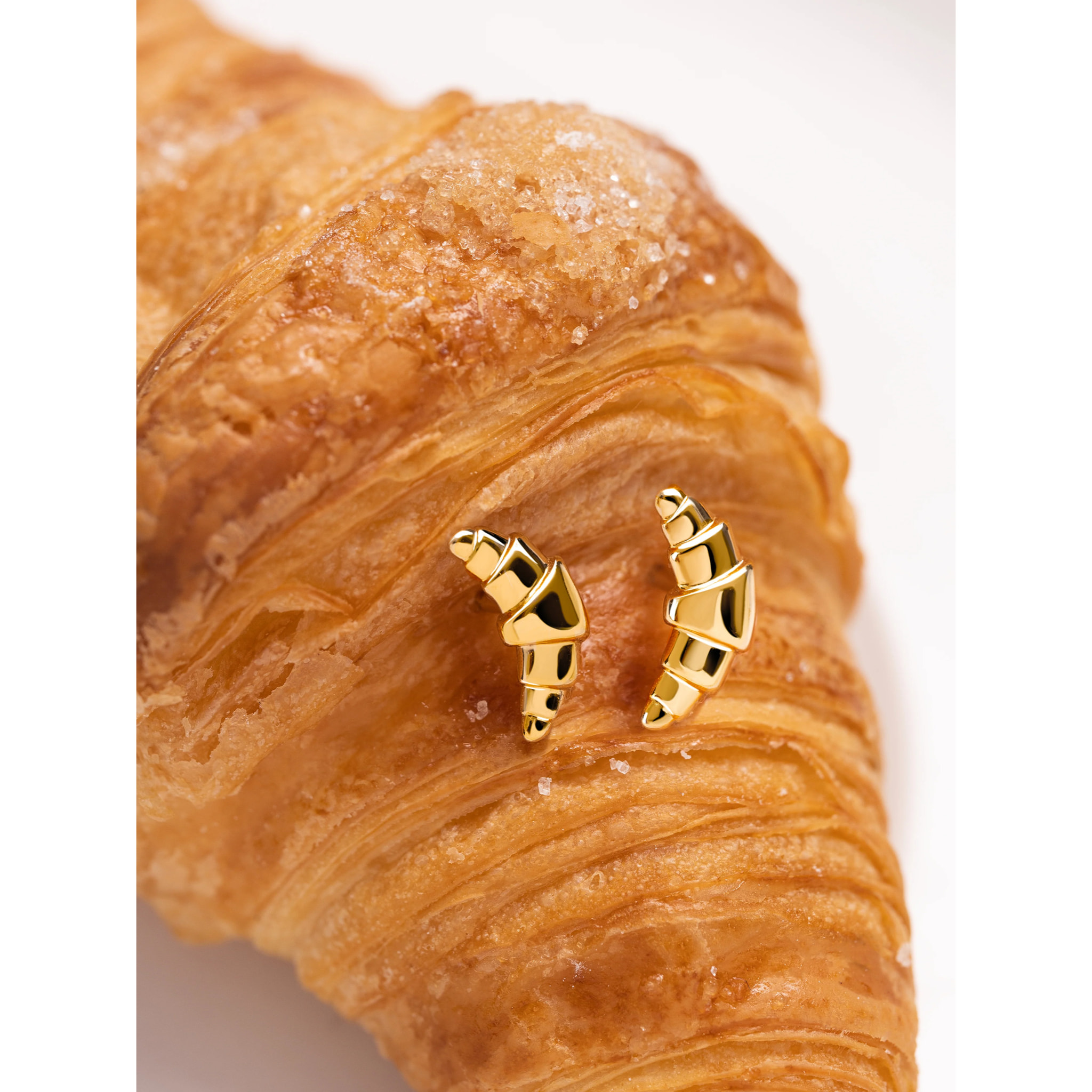 Pendiente Suelto Croissant Baño Oro
