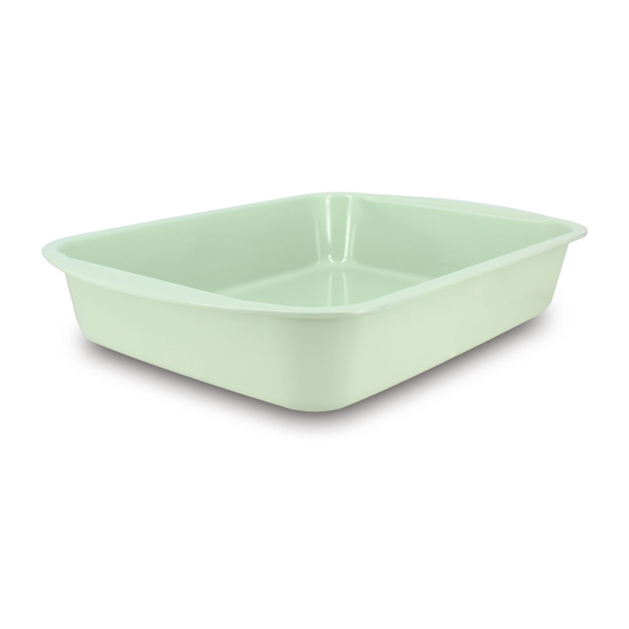 Plat à four rectangulaire en acier carbone celadon 40x28cm COLORAMA
