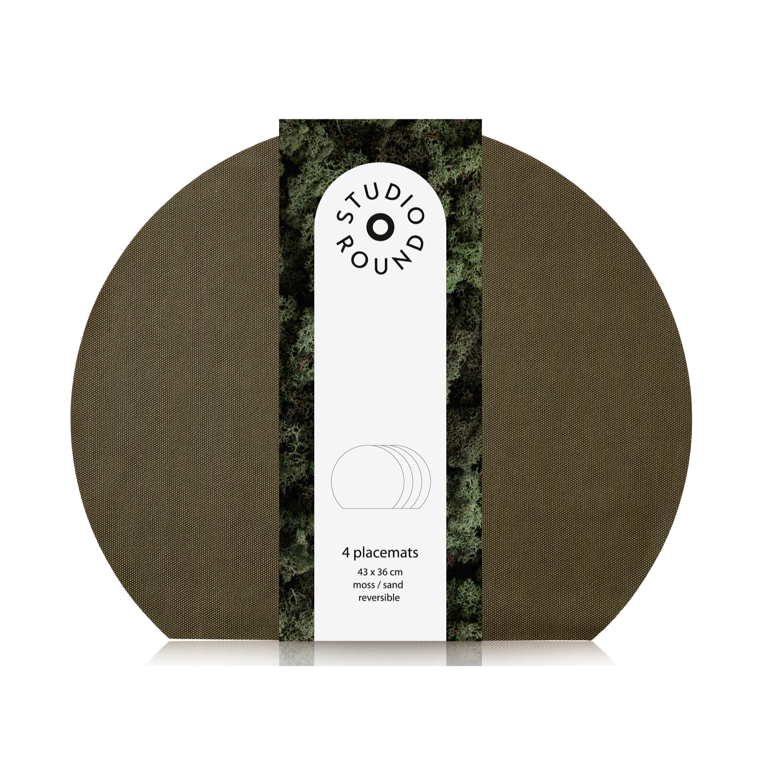 Set de 4 sets de table 43 x 36 cm Moss/Sand
