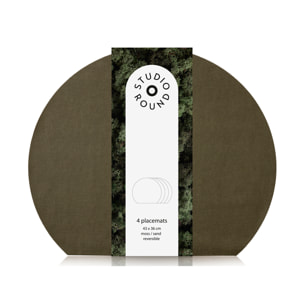 Set de 4 sets de table 43 x 36 cm Moss/Sand