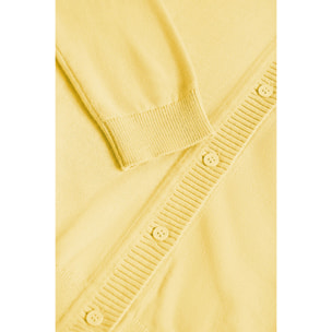 Cardigan giallo leggero in filo con bottoni e con logo ricamato Rigby Go