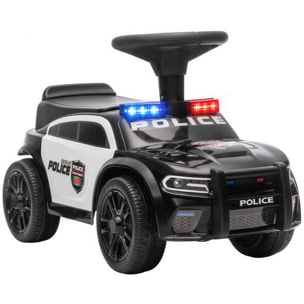AIYAPLAY Coche Correpasillos de Policía para Niños de 18-36 Meses, Correpasillos con Luz, Música y Espacio de Almacenaje, 65x29,5x36 cm, Negro