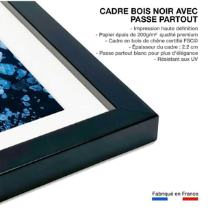 Affiche iceland diamond beach Affiche sous cadre noir