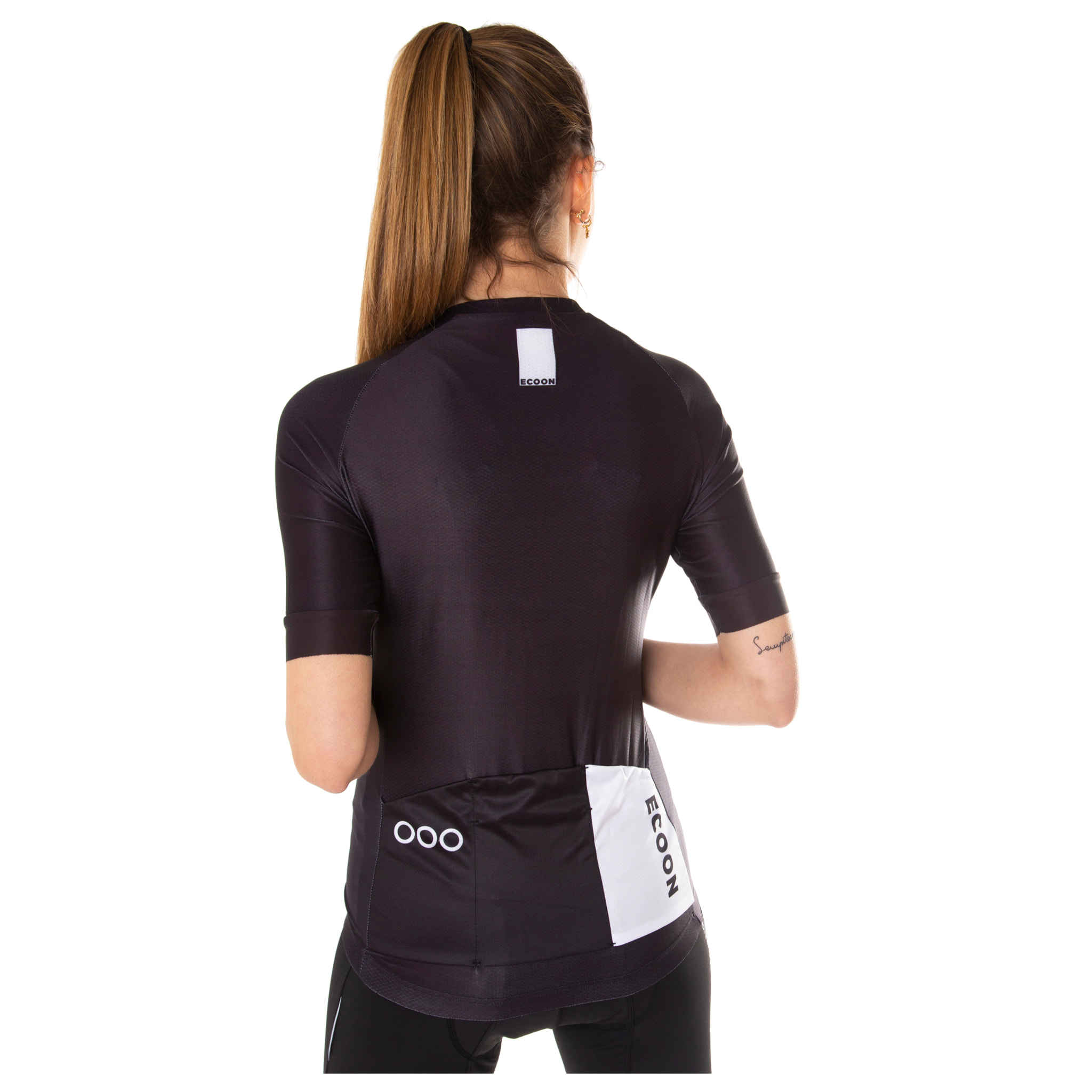 Maglia da ciclismo a maniche corte ECOON Galibier da donna in nero