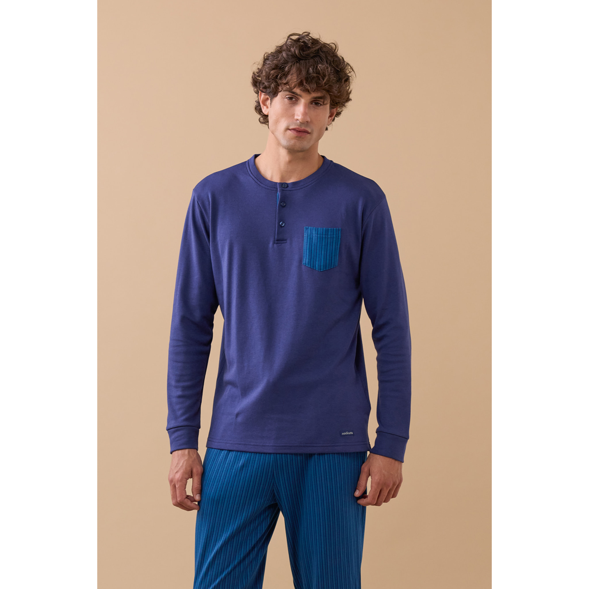 Pigiama uomo caldo cotone felpato articolo stripes. Noidinotte