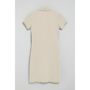 Vestido polero color crudo con logo Rigby Go