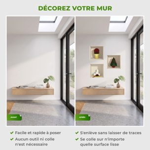 Stickers muraux 3D | Sticker Mural Autocollant effet 3D Noël sapin et bougies - Stickers adhésifs 3D Chambre Salon Trompe l'oeil