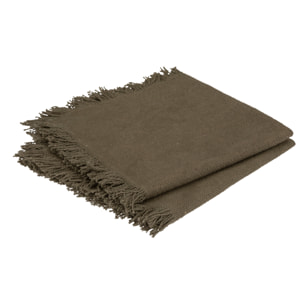 Serviette de table à franges x 2 - Kaki