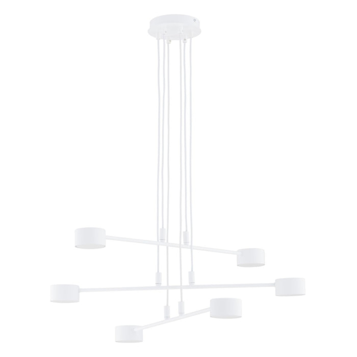 Lampada a sospensione Modus in acciaio bianco opaco