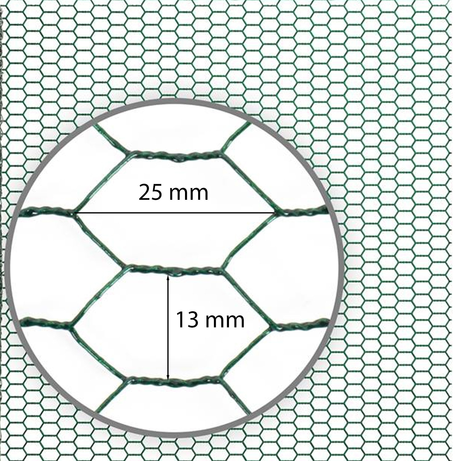 Rete Metallica Plastificata Esagonale Per Recinzione Pollaio Pollame Animali Piante Conigli Filo Verde Altezza 100 Cm Maglia 13 Mm Lunghezza 25 M