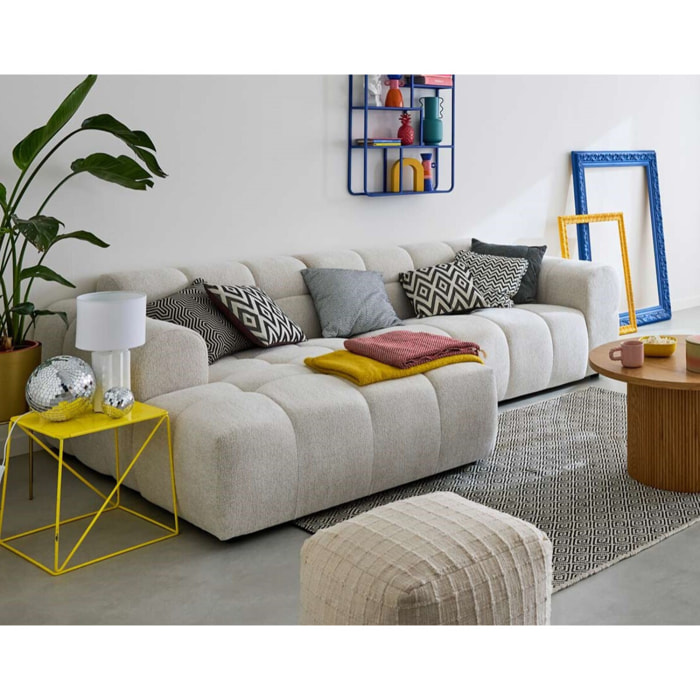 Ray - canapé d'angle gauche - 4 places - en tissu texturé - Beige