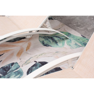 Lot de 2 transats empilables et ajustables écru/ blanc ANTIBES