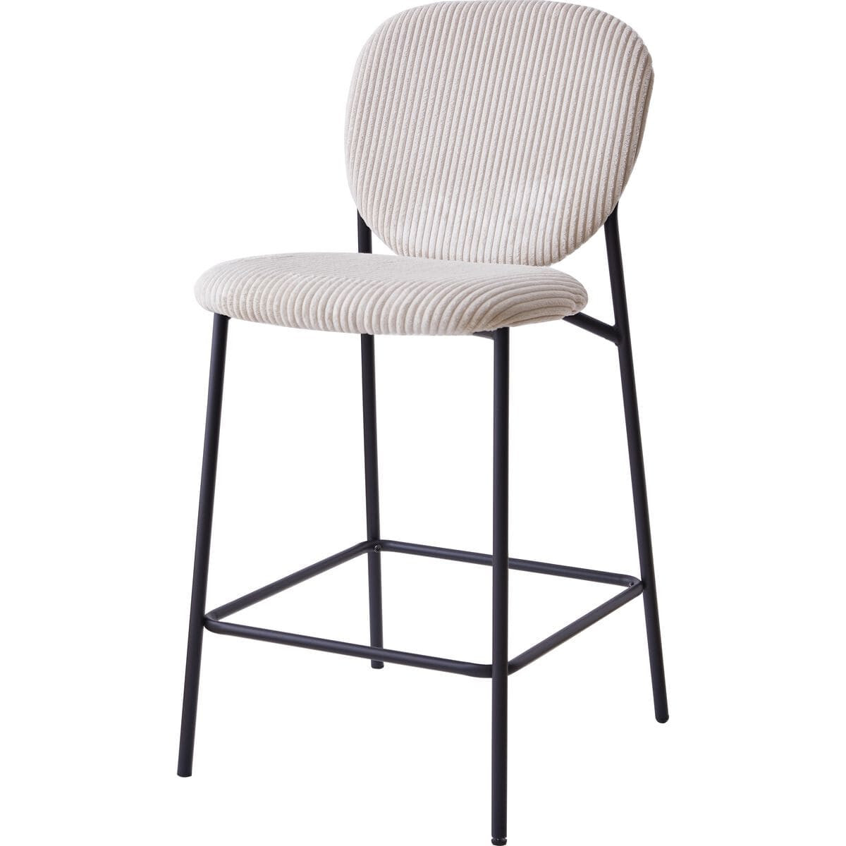 Lot de 2 tabourets de bar en velours côtelé - BETTY
