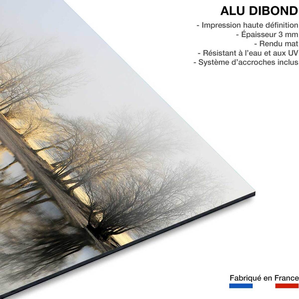 Tableau paysage Une journee de janvier Tableau alu Dibond