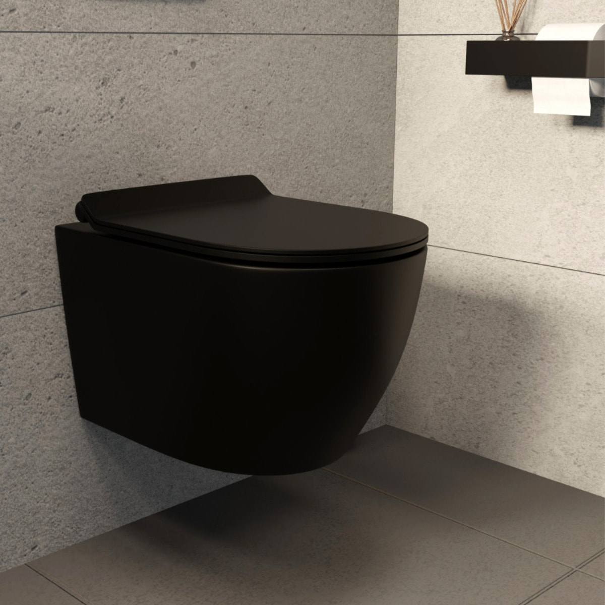 Pack WC bâti-support autoportant + WC suspendu sans bride Ceramia PixL avec abattant SoftClose + plaque (STCEPXBMT02-U)
