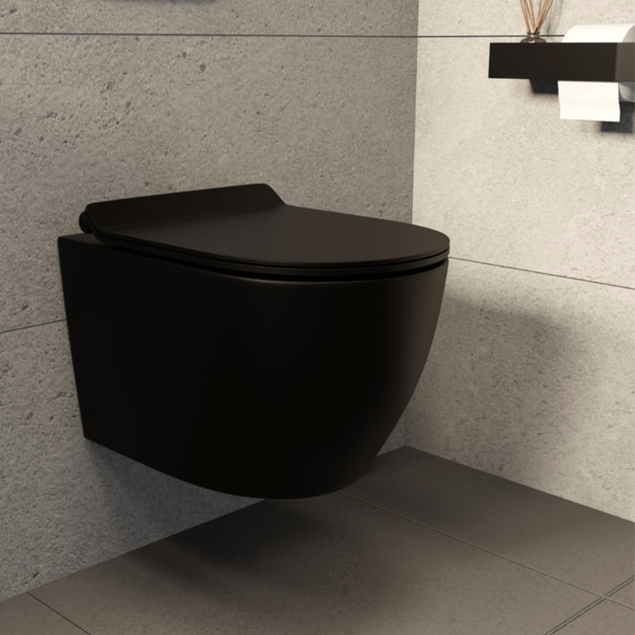 Pack WC bâti-support autoportant + WC suspendu sans bride Ceramia PixL avec abattant SoftClose + plaque (STCEPXBMT02-U)