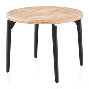 Mesa redonda extensible Padma Negro - Roble