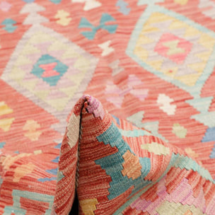 Tapis kilim, motif géométrique tissé plat en laine, ZAMOVOB