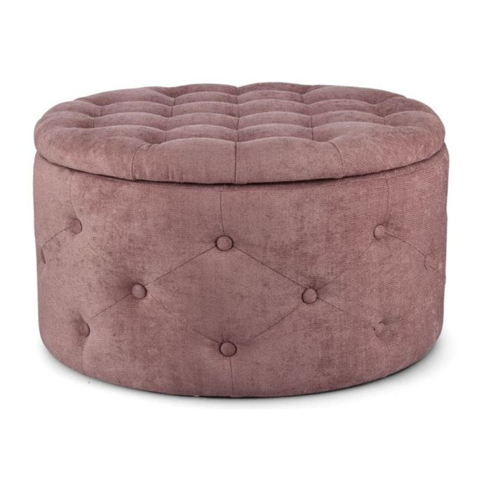 Pouf contenitore porta scarpe ERNESTINE in tessuto rosa scuro