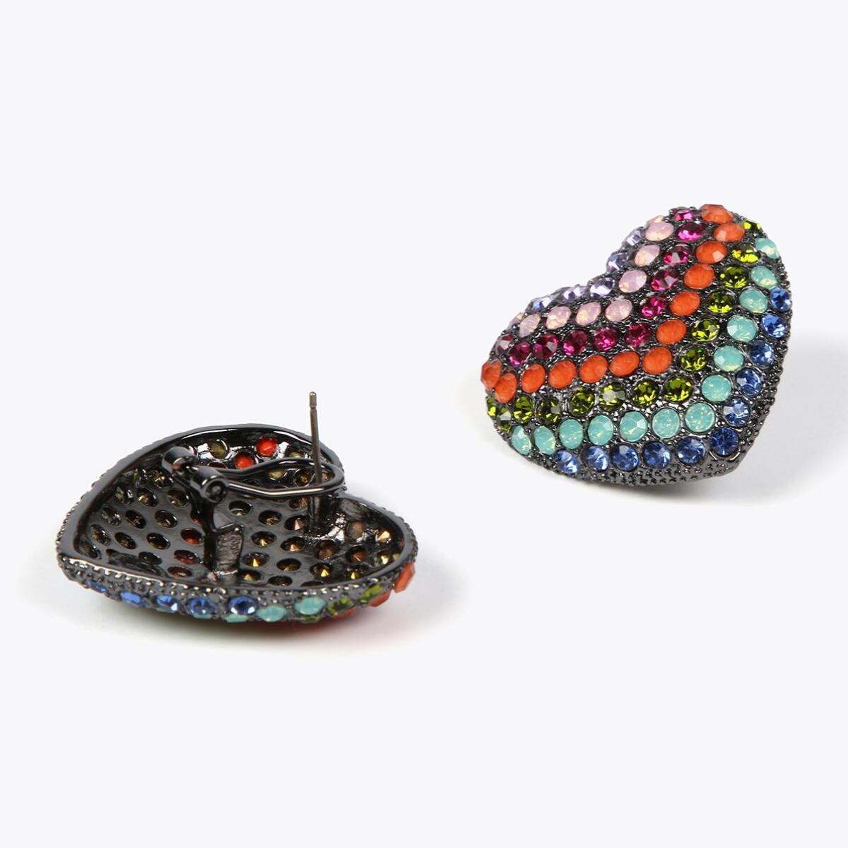 Orecchini maxi cuore arcobaleno