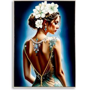 DIPINTO SU TELA LACCATO ISABEL C/CORNICE -A- CM 72X4X102